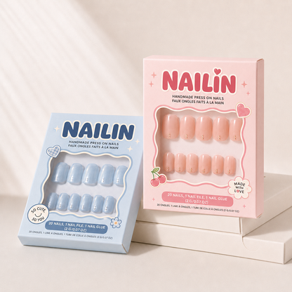 Custom Press on Nail Box + Card