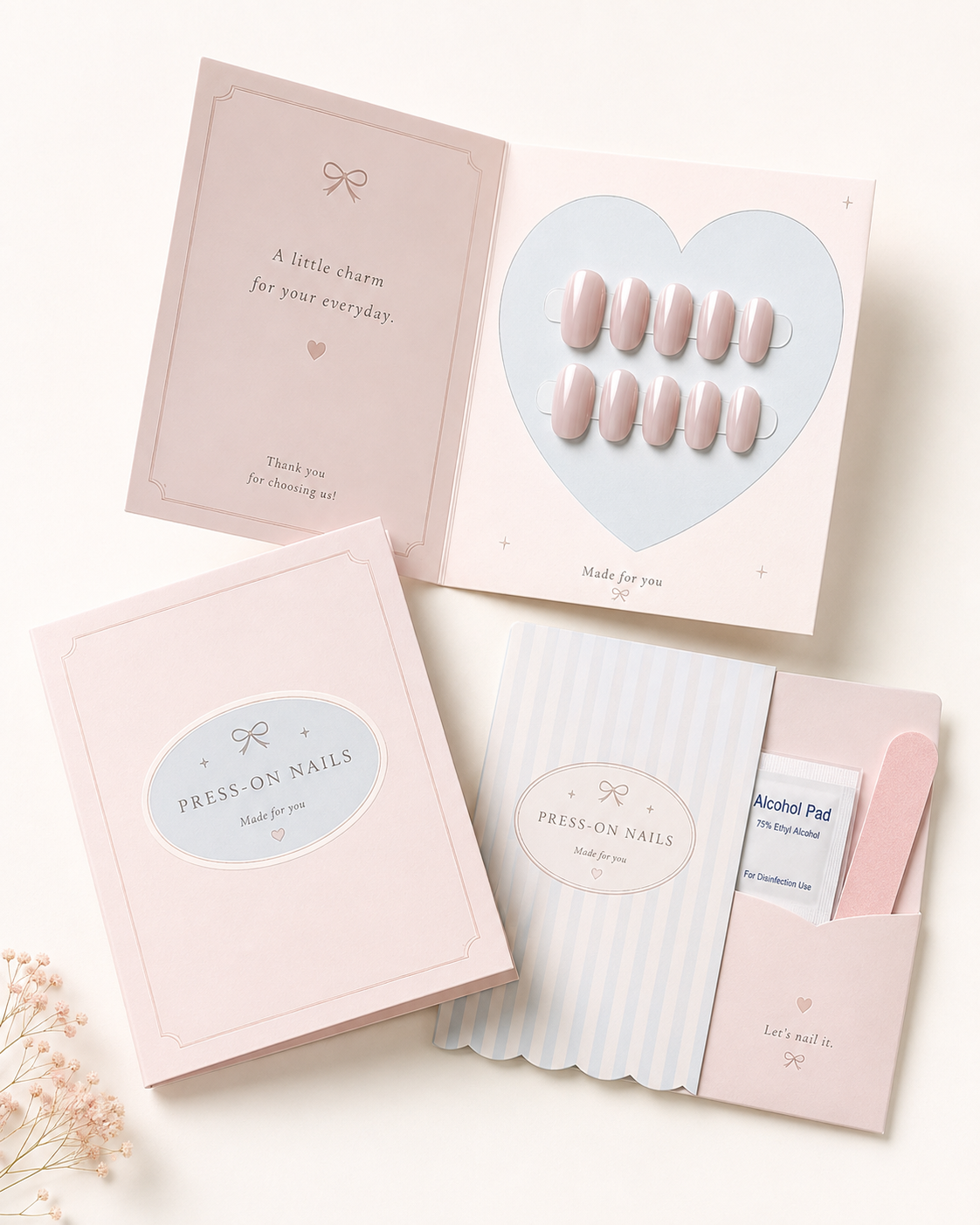 Custom Folded Press on Nail cards