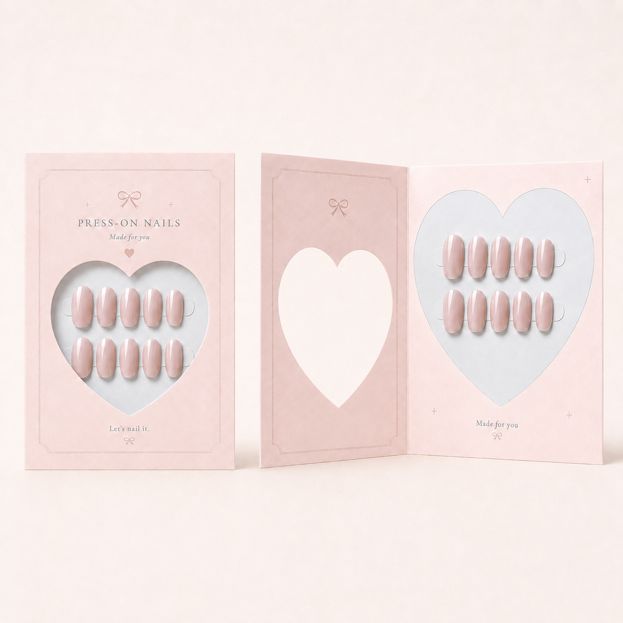 Custom Cutout Folded Press on Nail cards