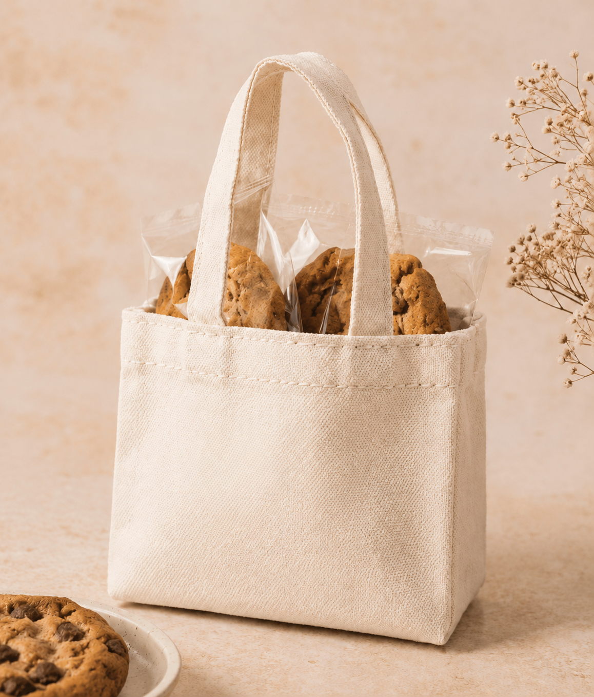 Plain Cotton Mini Tote Bags