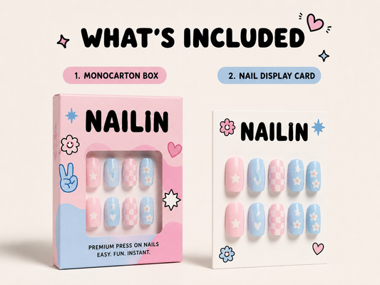 Custom Press on Nail Box + Card