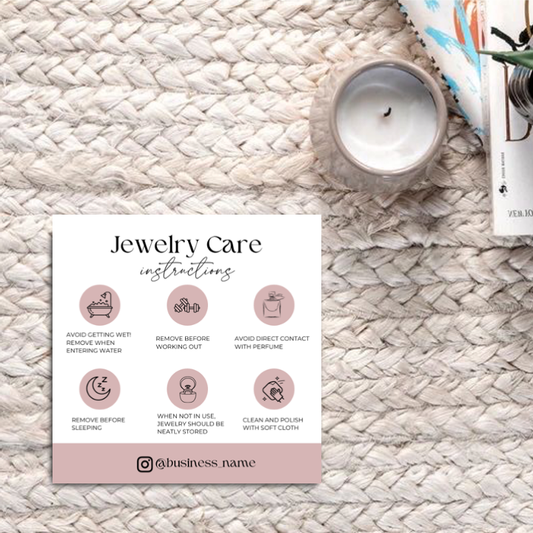Jewelry Care Card Design #2