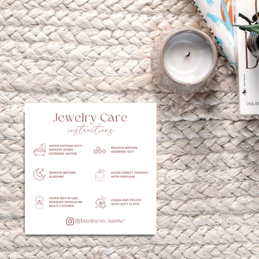 Jewelry Care Card Design #1