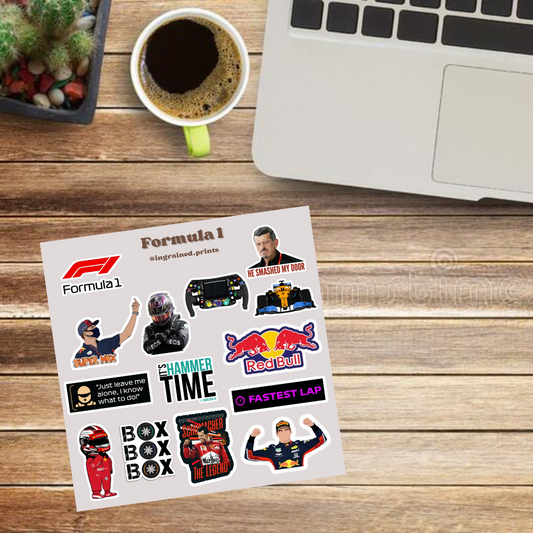 Formula 1 Laptop Sticker Sheet