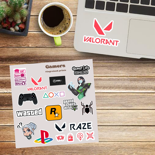 Gamers Laptop Sticker Sheet