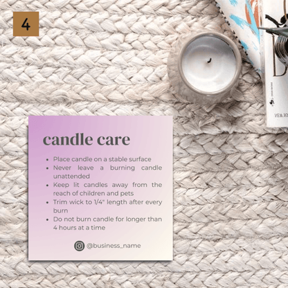 Candle Care Card Design #1