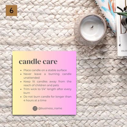 Candle Care Card Design #1