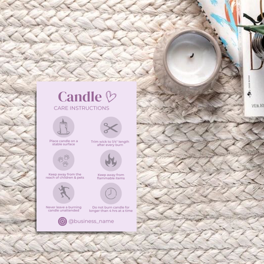 Candle Care Card Design #2
