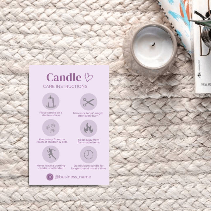 Candle Care Card Design #2 - Ingrained Prints